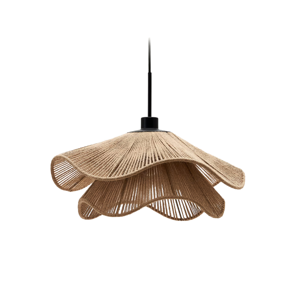 Natural Jute Boho Pendant Light for Modern Spaces | Venora