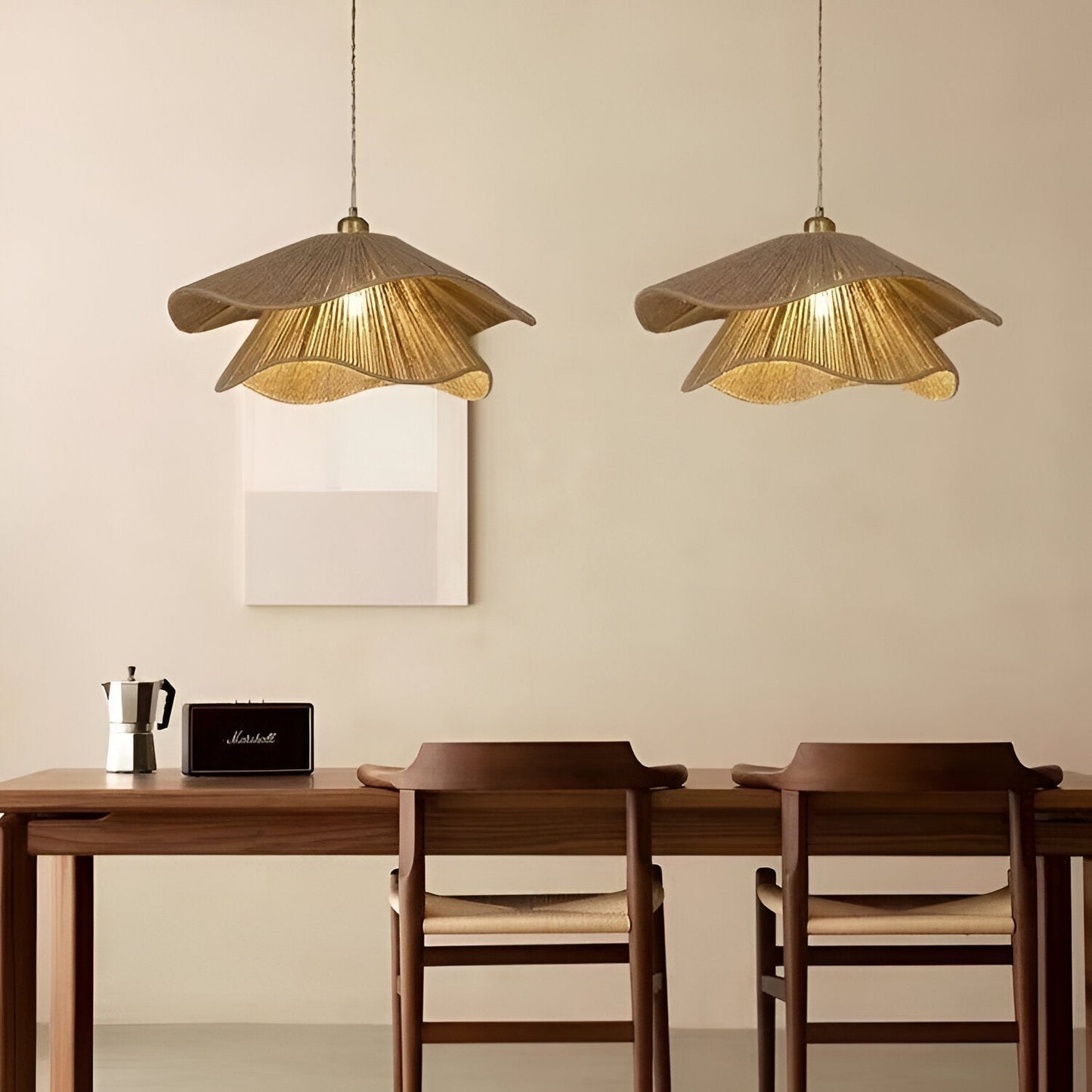 Natural Jute Boho Pendant Light for Modern Spaces | Venora