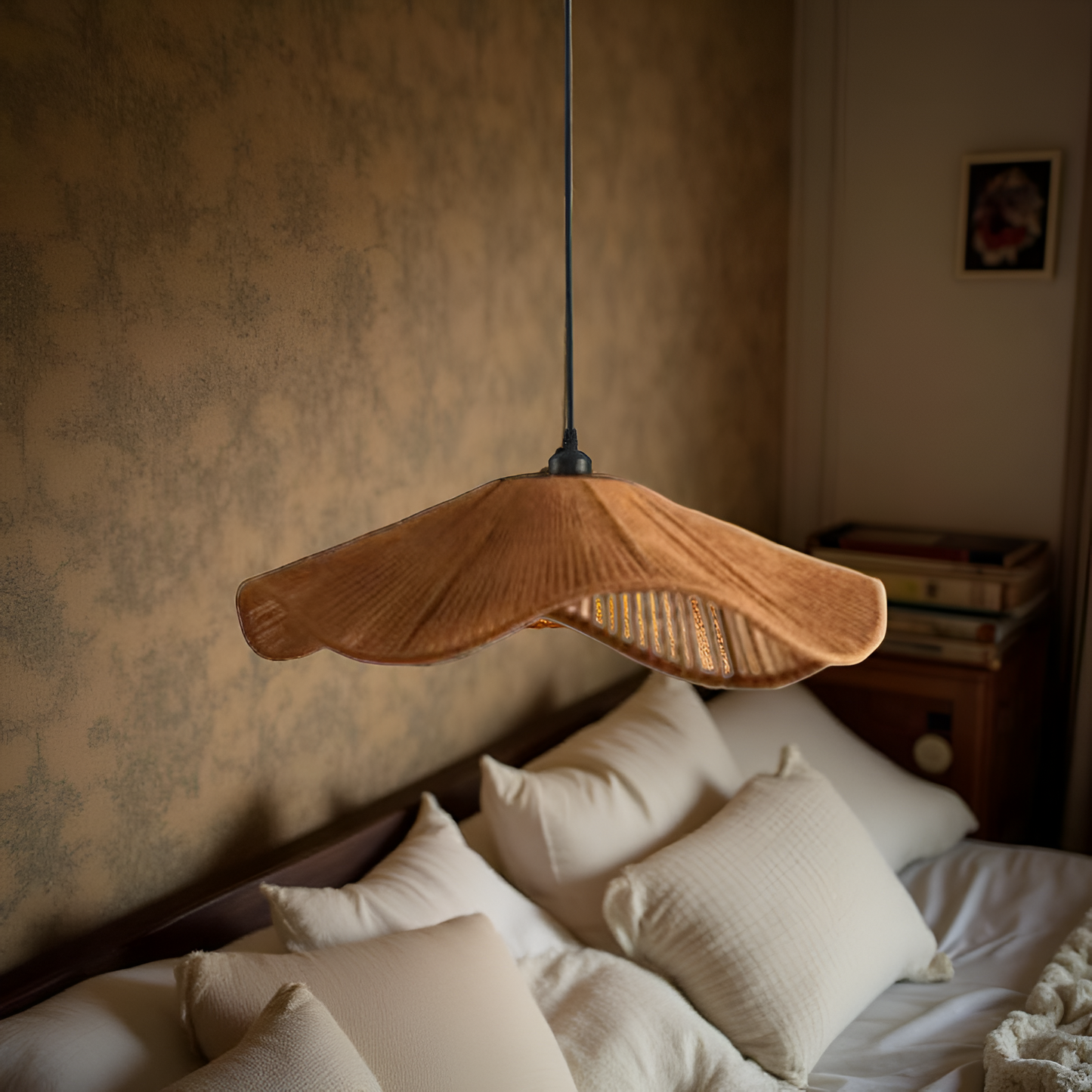 Natural Jute Boho Pendant Light for Modern Spaces | Venora