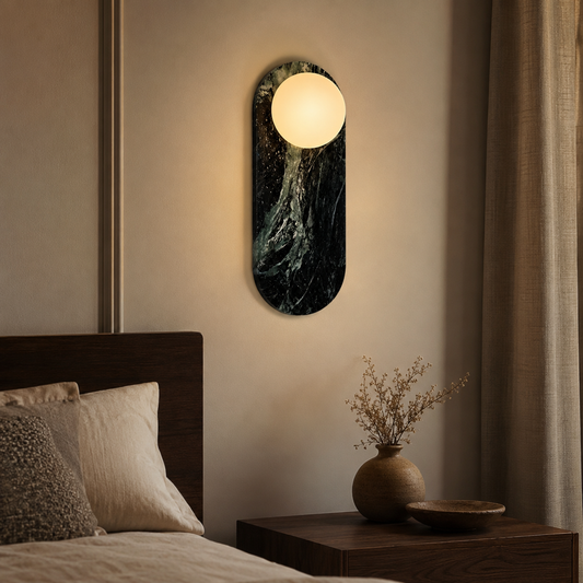 Natural Marble Minimalist LED Wall Sconce Light | Marvian