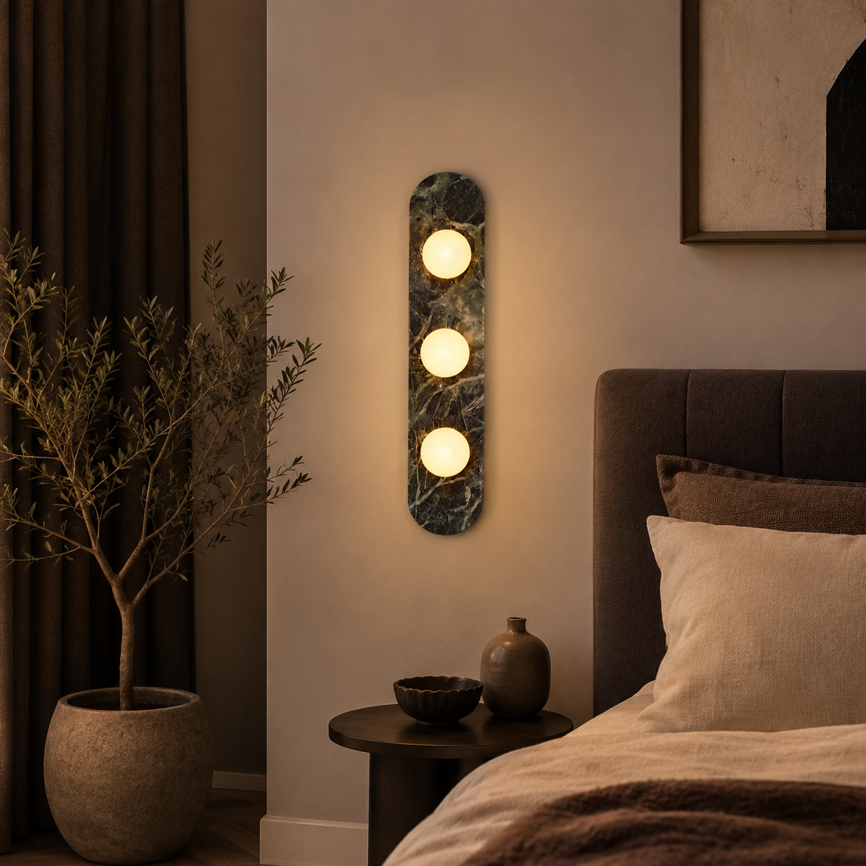 Natural Marble Minimalist LED Wall Sconce Light | Marvian