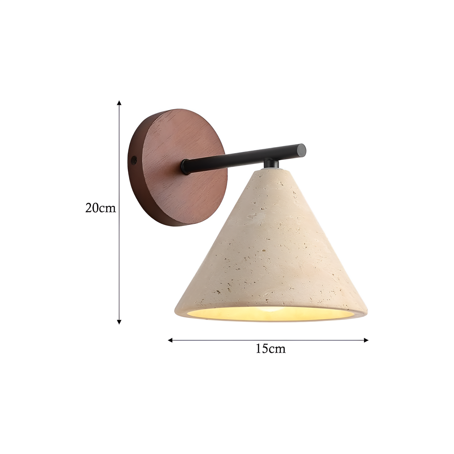 Natural Style Yellow Travertine LED Wall Light | Stoneva
