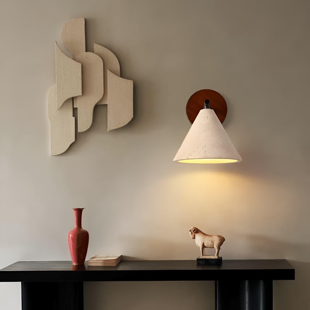 Natural Style Yellow Travertine LED Wall Light | Stoneva