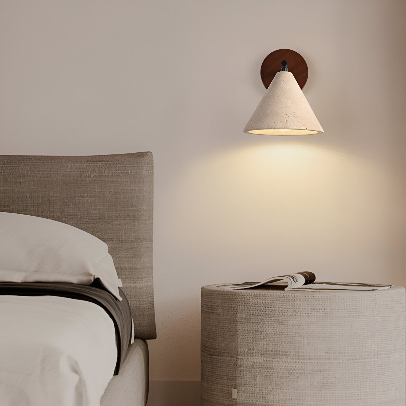 Natural Style Yellow Travertine LED Wall Light | Stoneva