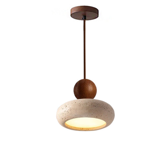 Natural Travertine Pendant Light Retro Wabi Style | Mariel