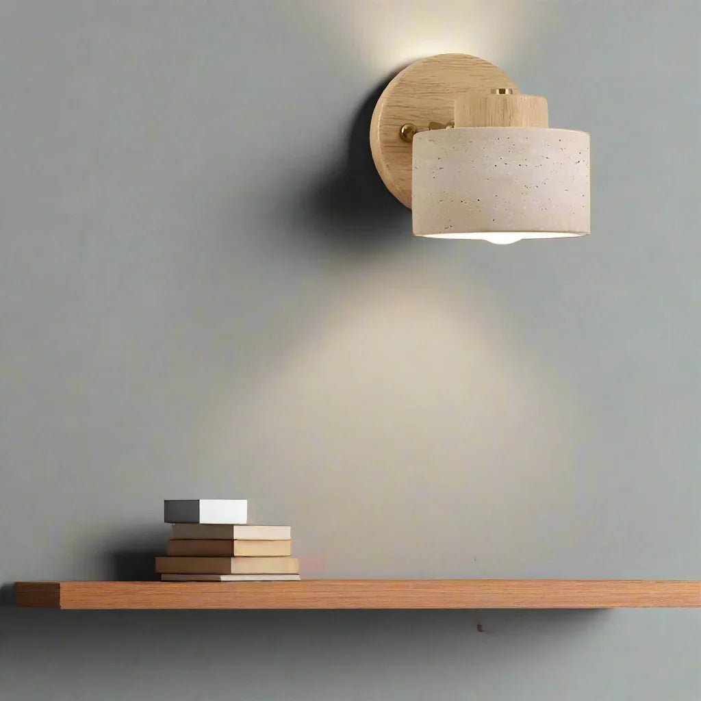 Natural Travertine Stone Wall Light Minimalist Design | Stoniva