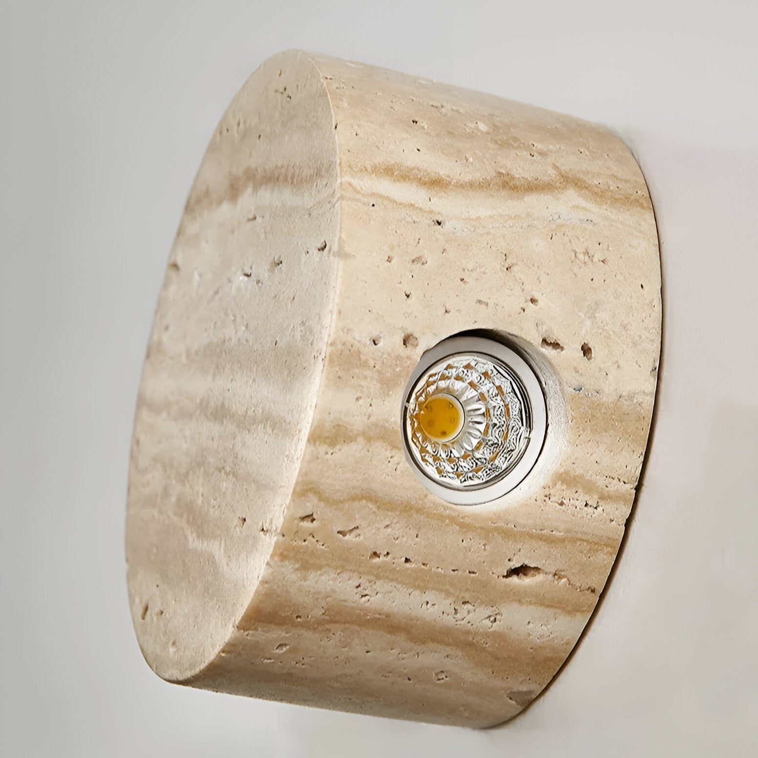 Natural Travertine Wall Light for Wabi Sabi Interiors | Travara