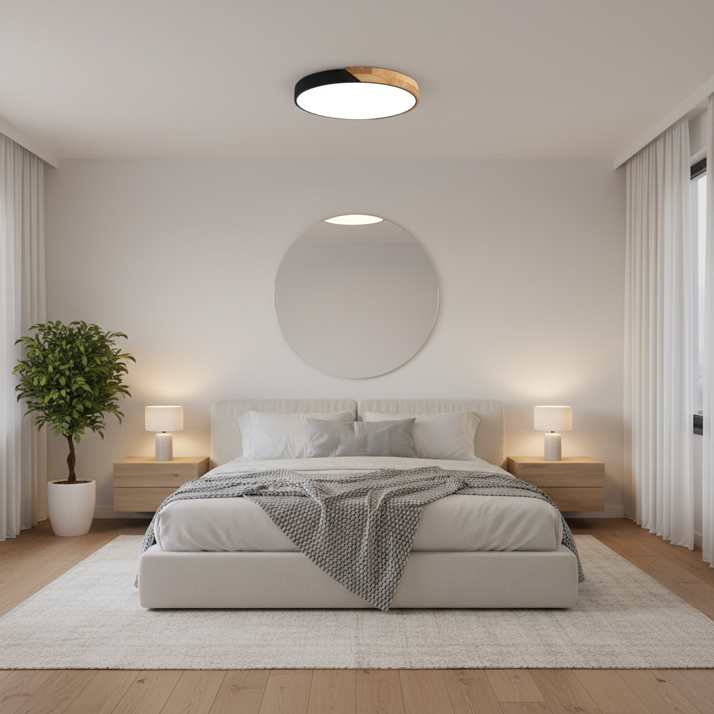 Nordic Wooden Ceiling Lamp | LED Flush Ceiling Light Fixture