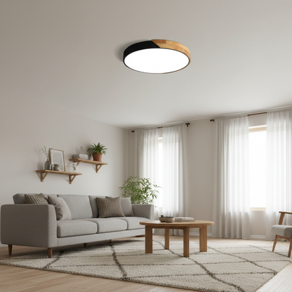 Nordic Wooden Ceiling Lamp | LED Flush Ceiling Light Fixture