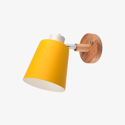 Nordic Adjustable Metal LED Wall Light with Wood Shade | Beamora