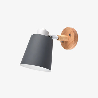 Nordic Adjustable Metal LED Wall Light with Wood Shade | Beamora