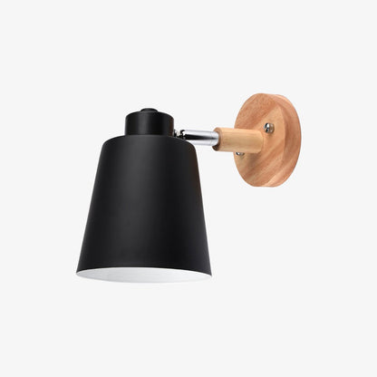 Nordic Adjustable Metal LED Wall Light with Wood Shade | Beamora