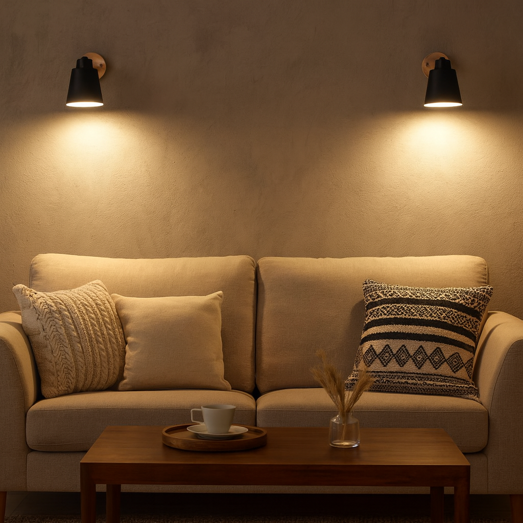 Nordic Adjustable Metal LED Wall Light with Wood Shade | Beamora