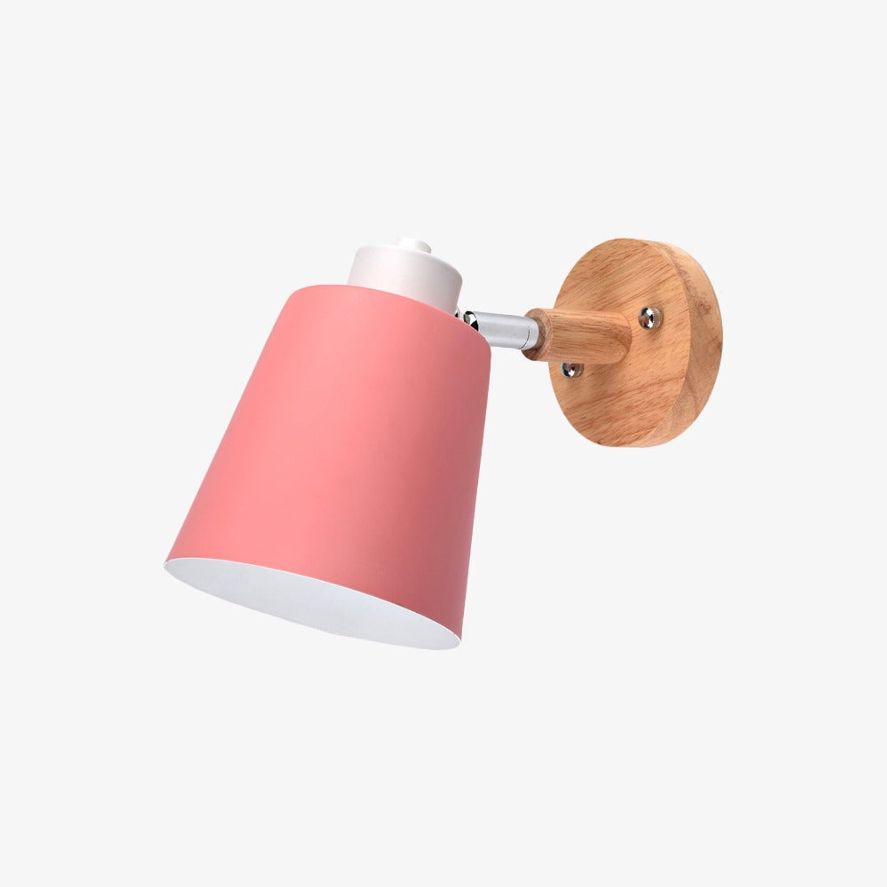 Nordic Adjustable Metal LED Wall Light with Wood Shade | Beamora