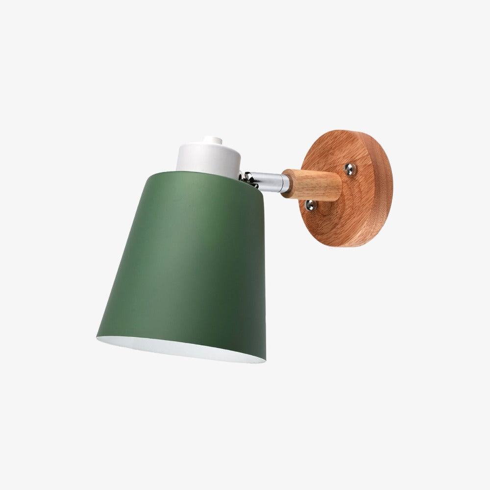 Nordic Adjustable Metal LED Wall Light with Wood Shade | Beamora