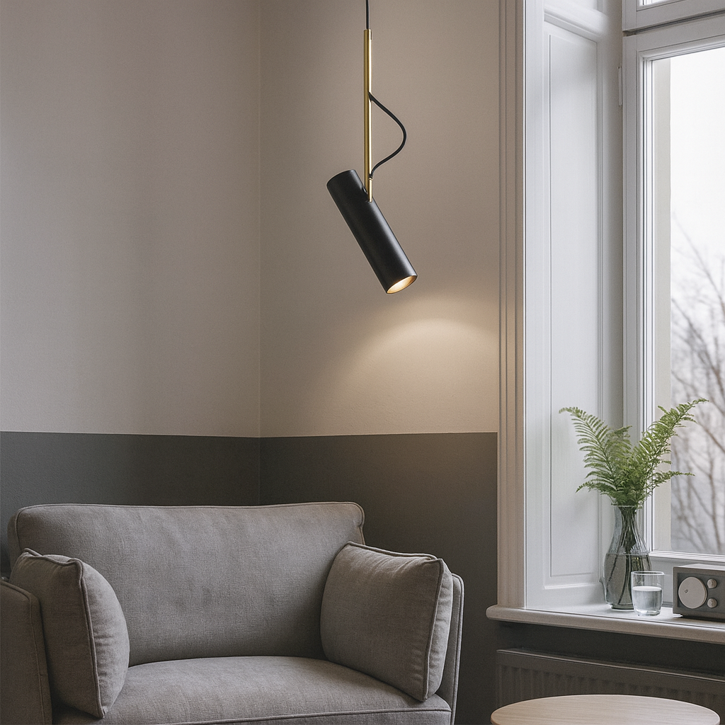 Nordic Aluminium Pendant Light with Adjustable Spotlight | Corveta