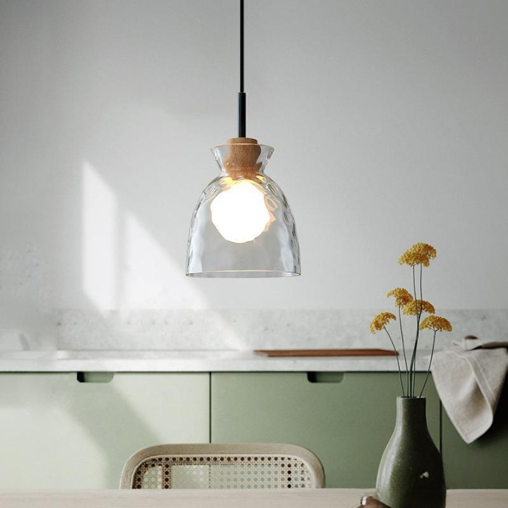 Nordic Clear Glass Pendant Light Adjustable Cord | Menora