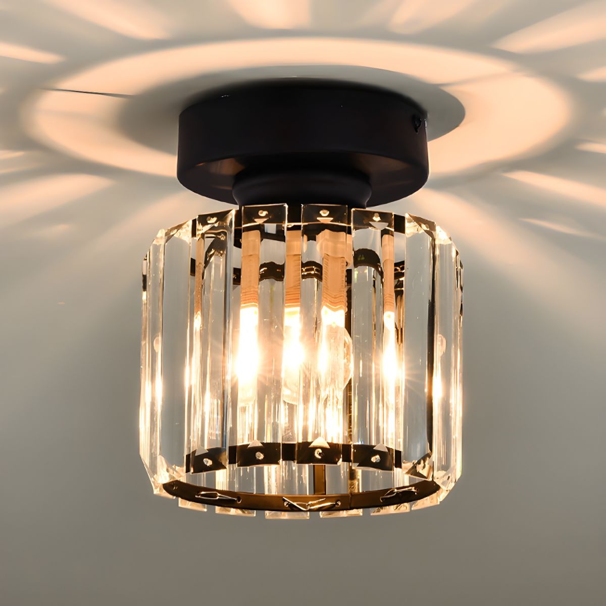 Nordic Crystal Ceiling Light Flush Mount Fixture | Salmora