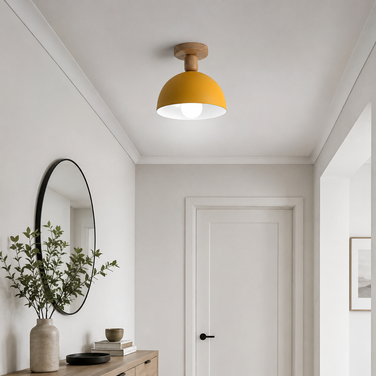 Nordic Dome Metal Shade Semi Flush Ceiling Light | Savira