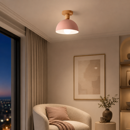 Nordic Dome Metal Shade Semi Flush Ceiling Light | Savira