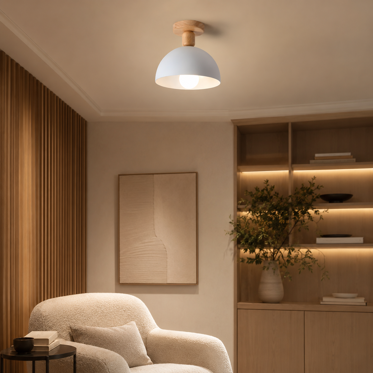 Nordic Dome Metal Shade Semi Flush Ceiling Light | Savira