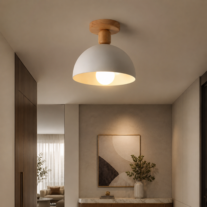 Nordic Dome Metal Shade Semi Flush Ceiling Light | Savira