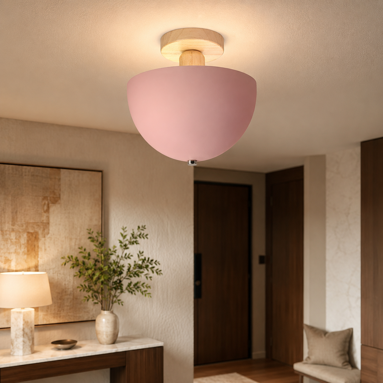 Nordic Dome Metal Shade Semi Flush Ceiling Light | Savira