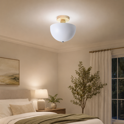 Nordic Dome Metal Shade Semi Flush Ceiling Light | Savira