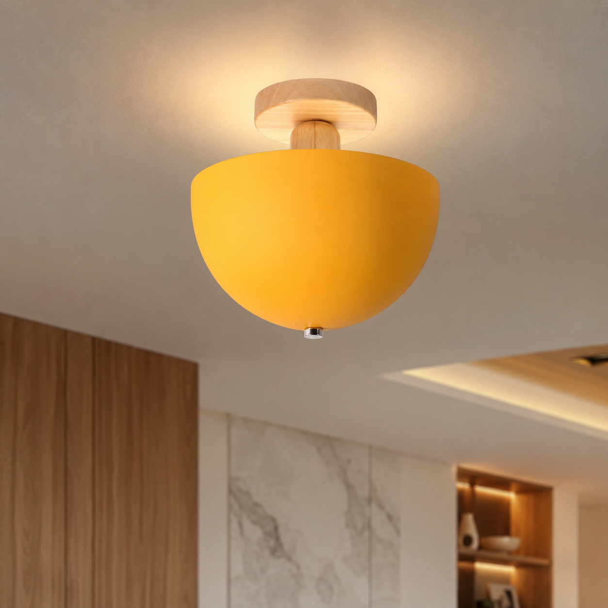 Nordic Dome Metal Shade Semi Flush Ceiling Light | Savira