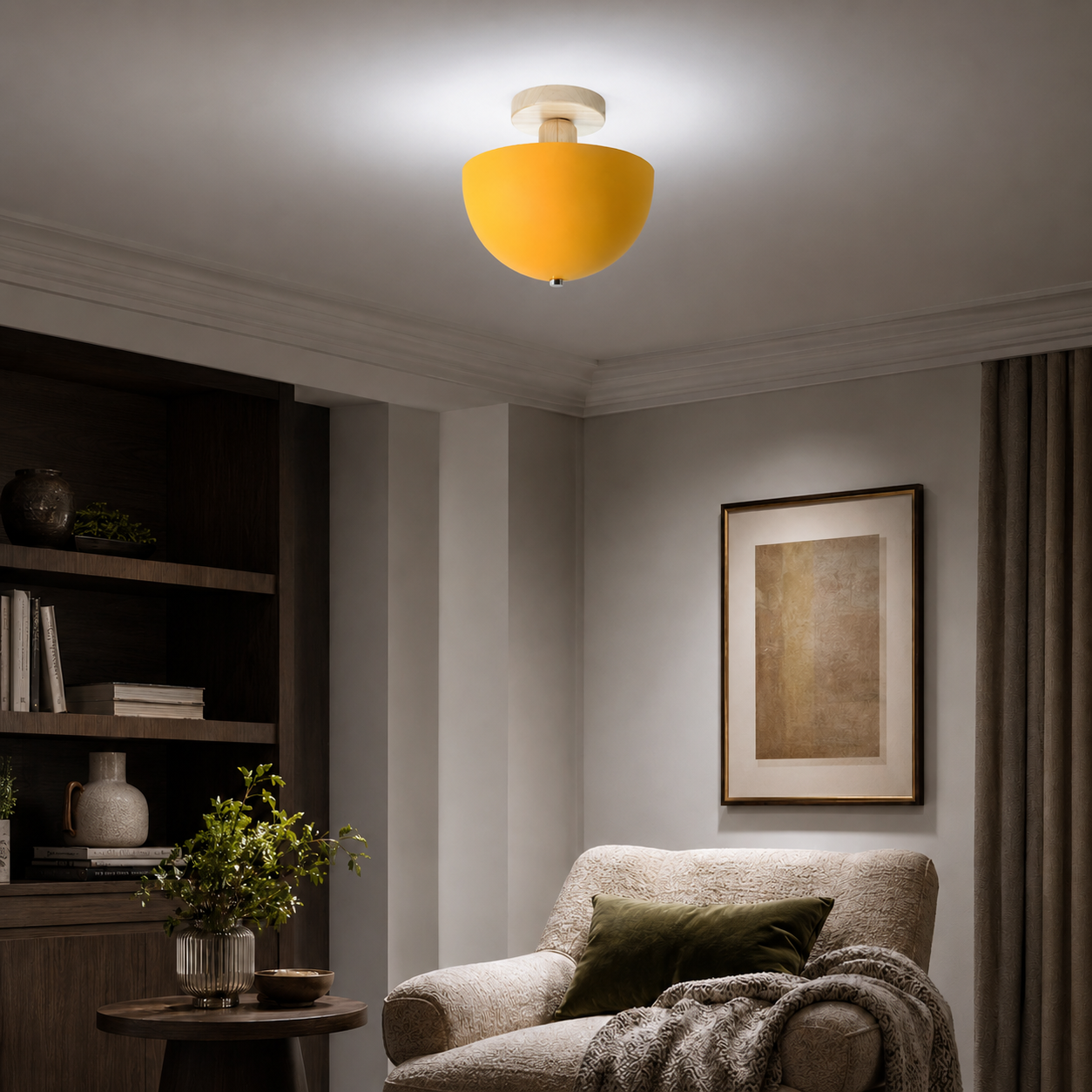 Nordic Dome Metal Shade Semi Flush Ceiling Light | Savira