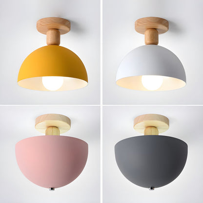 Nordic Dome Metal Shade Semi Flush Ceiling Light | Savira