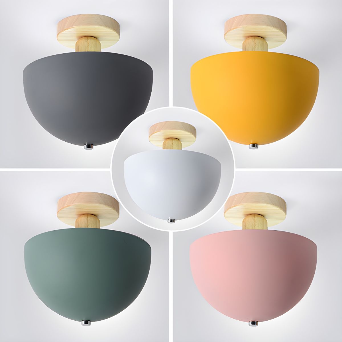 Nordic Dome Metal Shade Semi Flush Ceiling Light | Savira