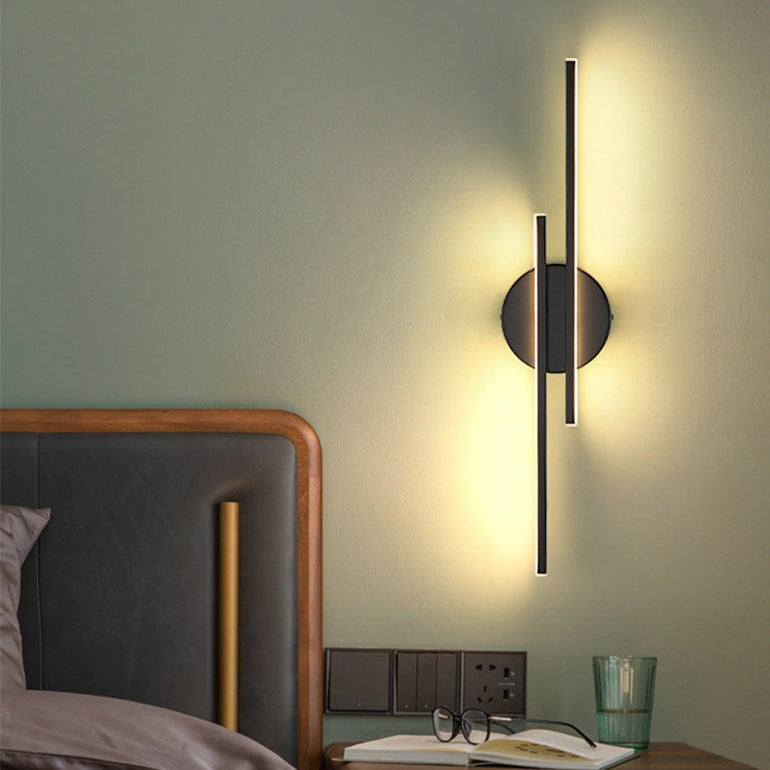 Nordic Double Line LED Wall Light for Interiors | Lumario