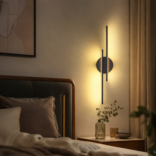 Nordic Double Line LED Wall Light for Interiors | Lumario