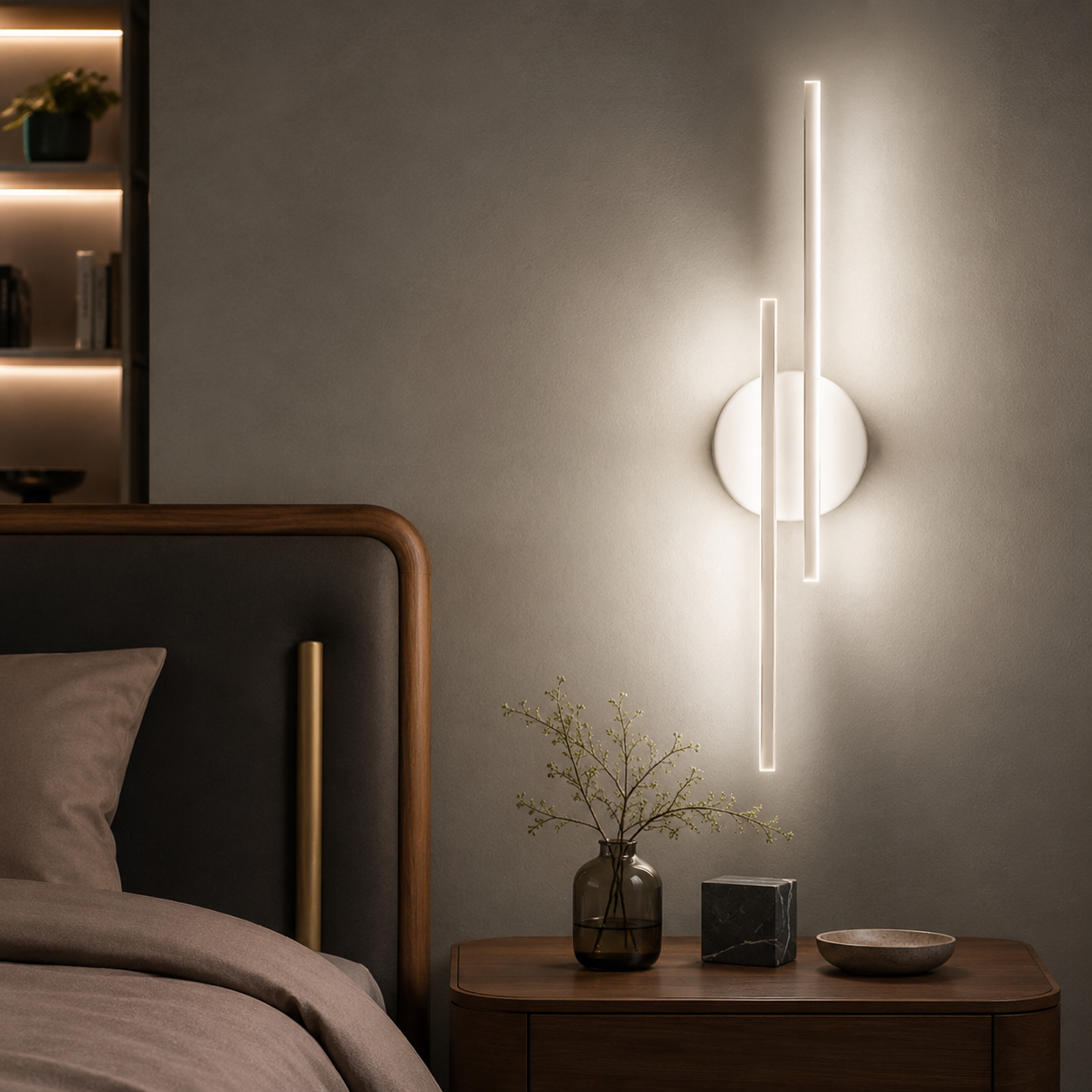 Nordic Double Line LED Wall Light for Interiors | Lumario
