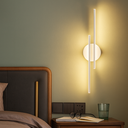 Nordic Double Line LED Wall Light for Interiors | Lumario