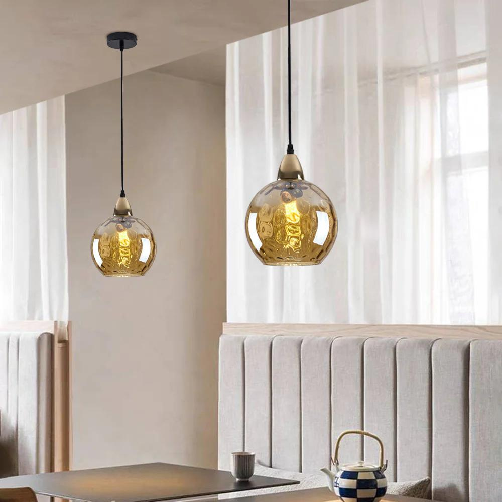 Nordic Glass Globe Pendant Light Fixture | Solvara