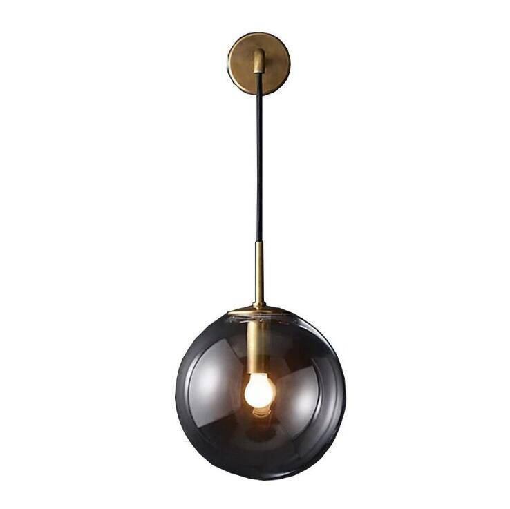 Nordic Glass Globe Wall Light with Metal Frame | Glovira