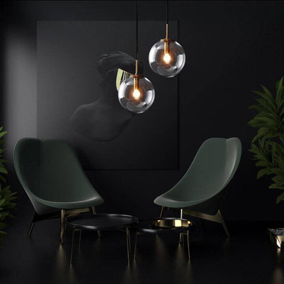 Nordic Glass Globe Wall Light with Metal Frame | Glovira