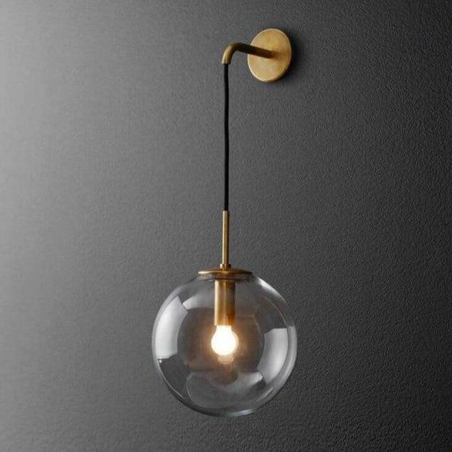 Nordic Glass Globe Wall Light with Metal Frame | Glovira