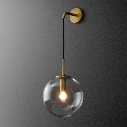Nordic Glass Globe Wall Light with Metal Frame | Glovira