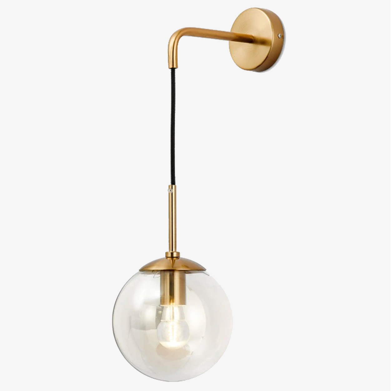 Nordic Glass Globe Wall Light with Metal Frame | Glovira