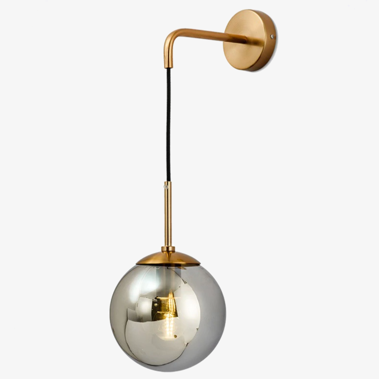 Nordic Glass Globe Wall Light with Metal Frame | Glovira