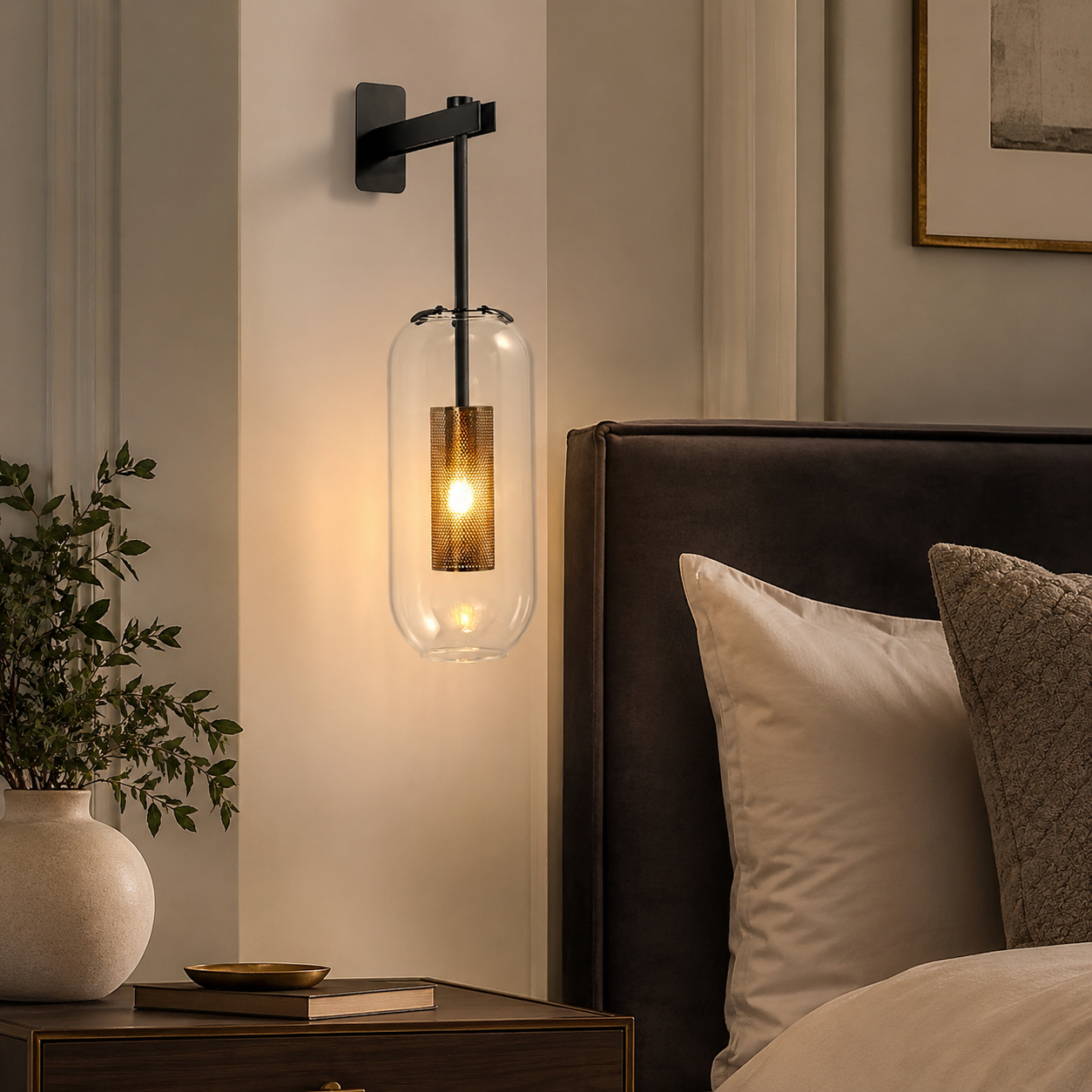 Nordic Glass Wall Sconce for Modern Interiors | Glazora