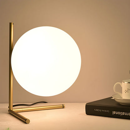 Nordic Gold Base Table Lamp with Glass Globe | Pamalor