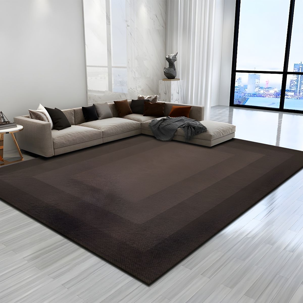Nordic Gradient Polyester Area Rug for Living Room | Verdano