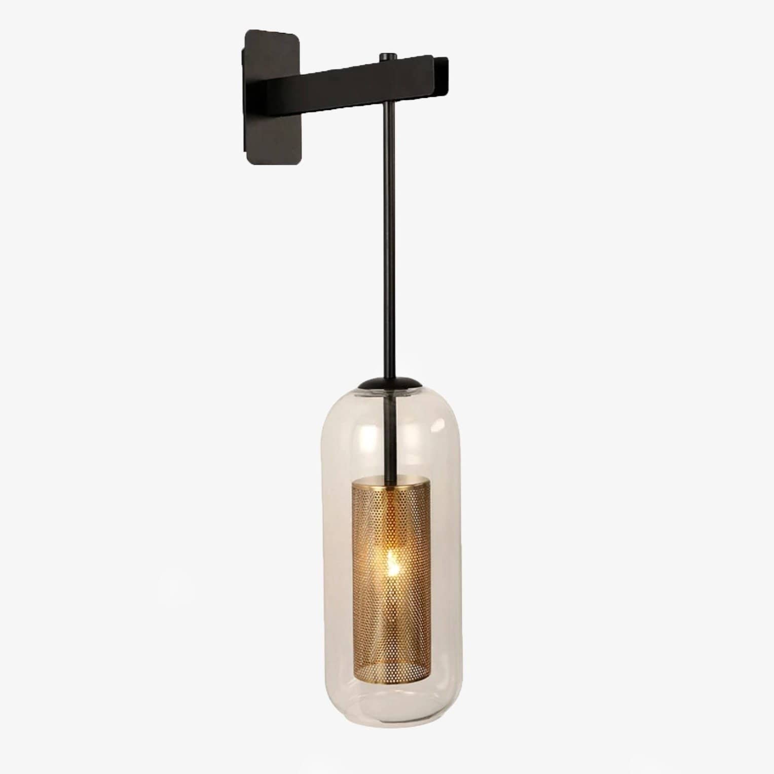 Nordic Industrial Metal Glass Wall Light Fixture | Yernova