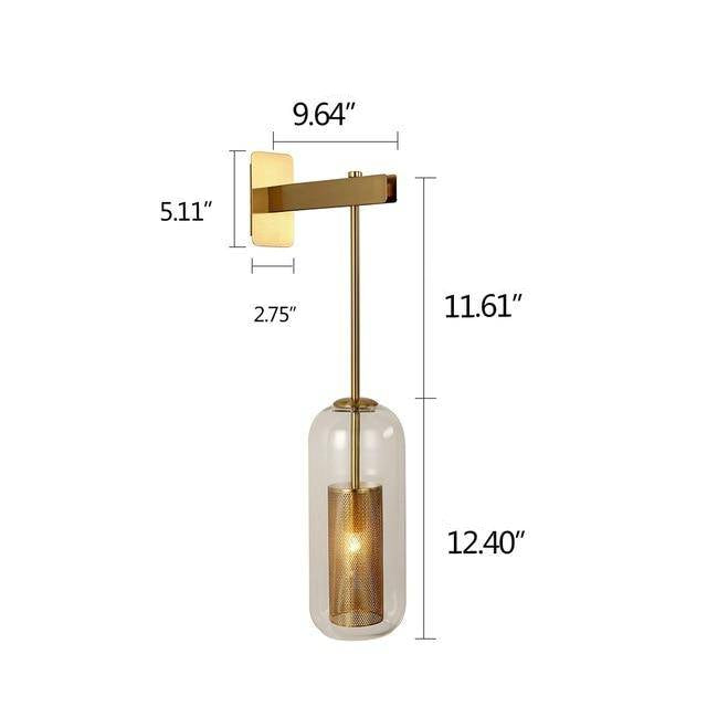 Nordic Industrial Metal Glass Wall Light Fixture | Yernova