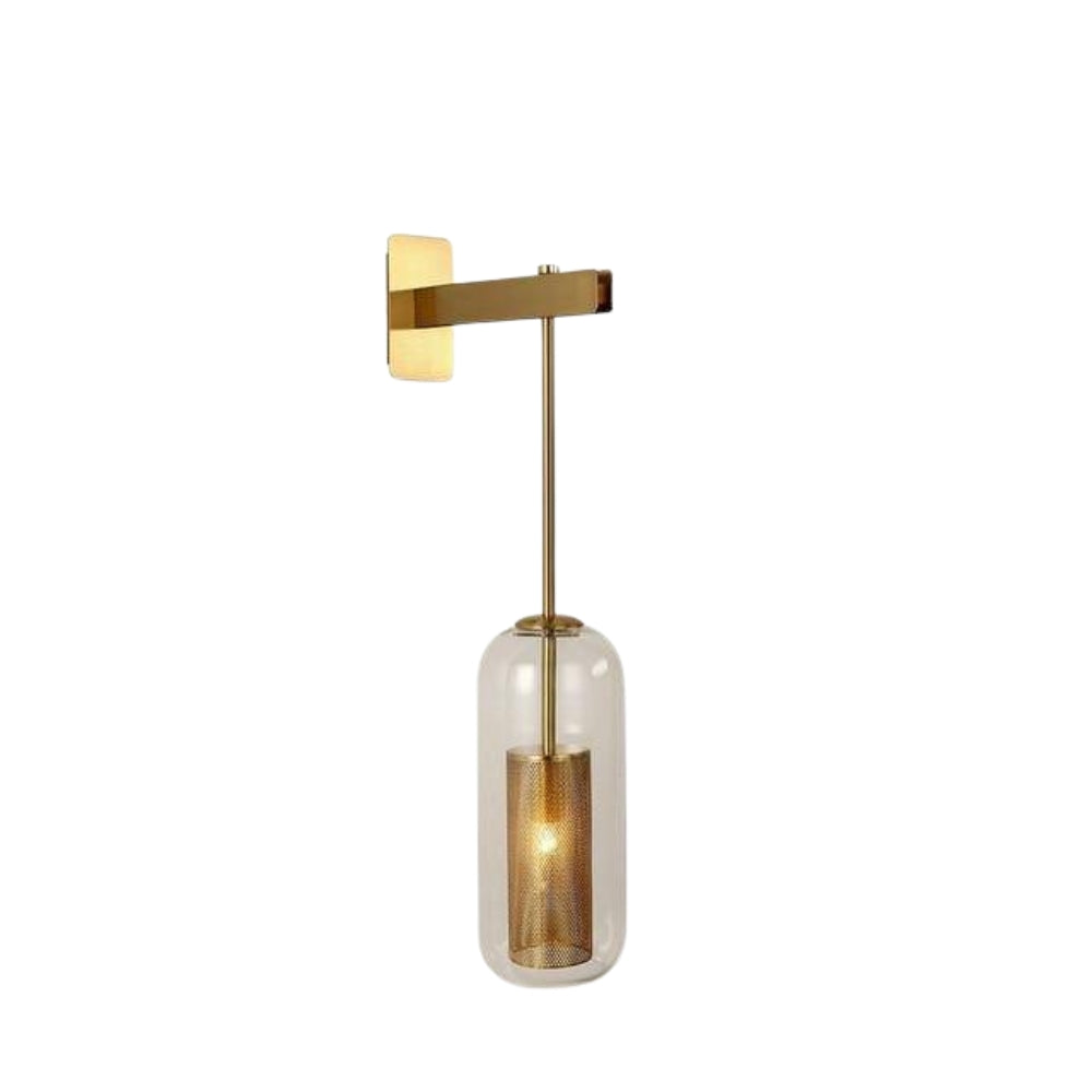 Nordic Industrial Metal Glass Wall Light Fixture | Yernova