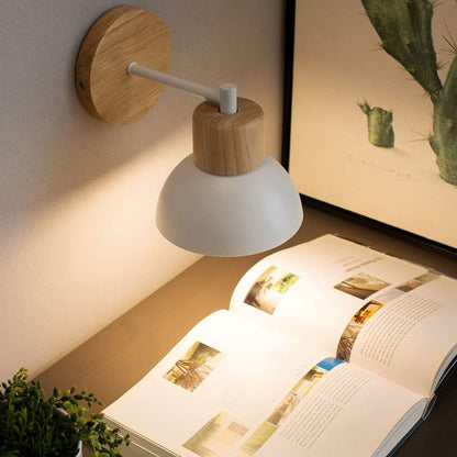 Nordic Japandi Wood Iron LED Wall Light Fixture | Timbera